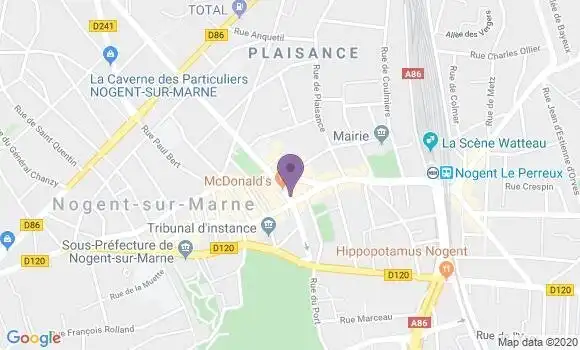 Localisation BNP Paribas Agence de Nogent sur Marne Hôtel de Ville