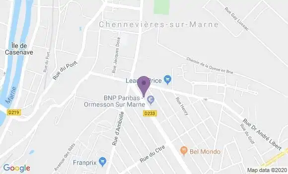 Localisation BNP Paribas Agence d