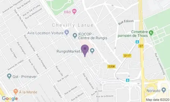 Localisation BNP Paribas Agence de Rungis Marché International