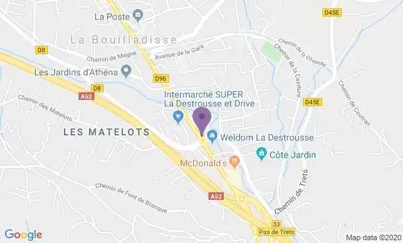 Localisation Société Générale Agence de La Destrousse