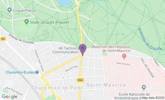 Localisation BNP Paribas Agence de Saint Maurice