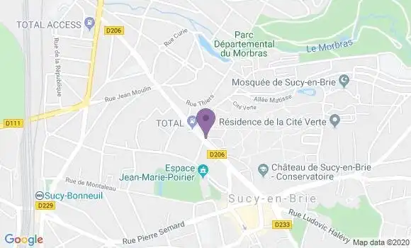 Localisation BNP Paribas Agence de Sucy en Brie