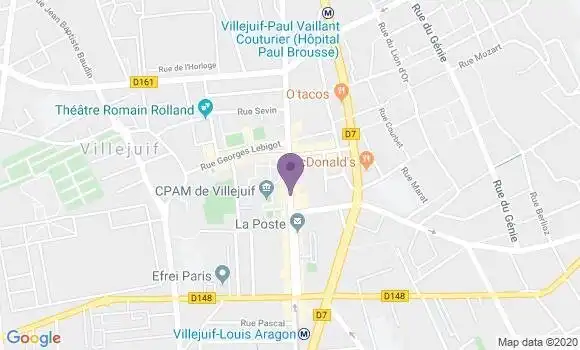 Localisation BNP Paribas Agence de Villejuif Louis Aragon