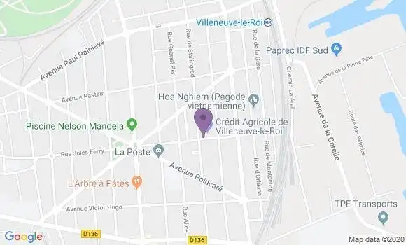 Localisation BNP Paribas Agence de Villeneuve le Roi