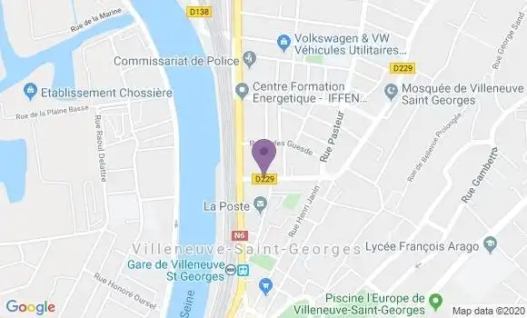 Localisation BNP Paribas Agence de Villeneuve Saint Georges