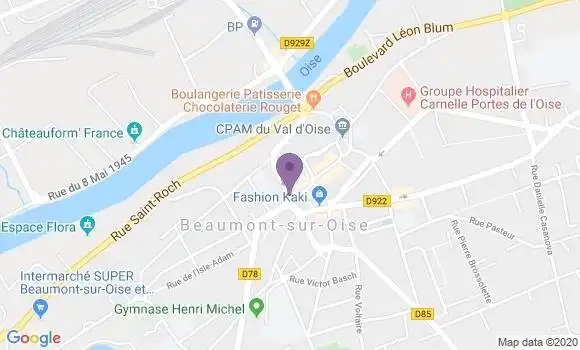 Localisation BNP Paribas Agence de Beaumont sur Oise