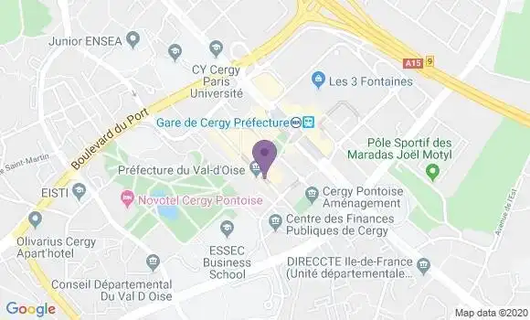 Localisation BNP Paribas Agence de Cergy
