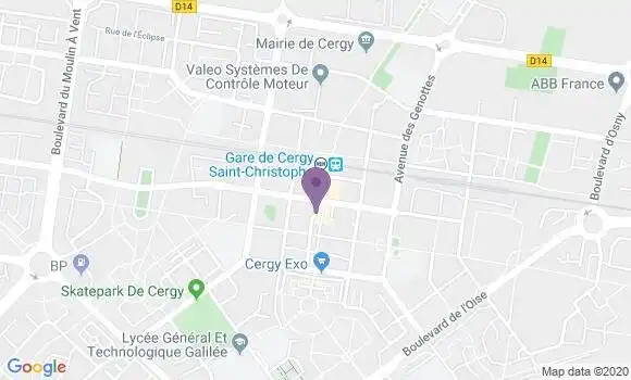Localisation BNP Paribas Agence de Cergy Saint Christophe