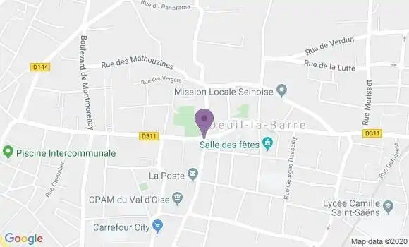 Localisation BNP Paribas Agence de Deuil la Barre