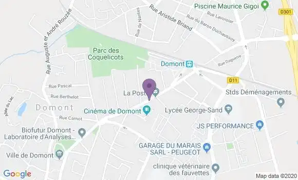 Localisation BNP Paribas Agence de Domont