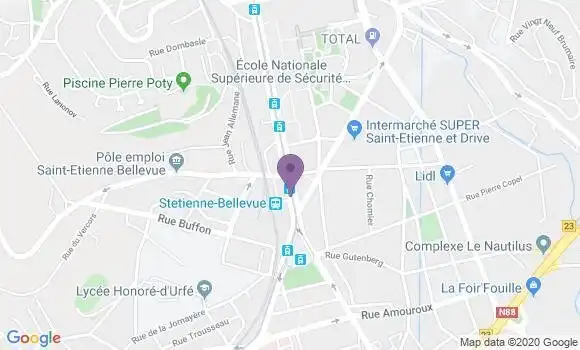 Localisation LCL Agence de Saint Etienne Bellevue