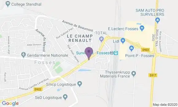 Localisation BNP Paribas Agence de Fosses