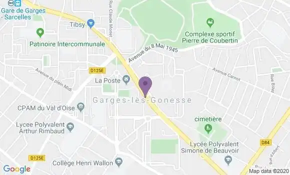 Localisation BNP Paribas Agence de Garges lès Gonesse Dame Blanche
