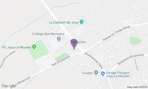 Localisation BNP Paribas Agence de Jouy le Moutier
