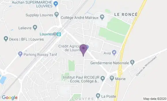Localisation BNP Paribas Agence de Louvres