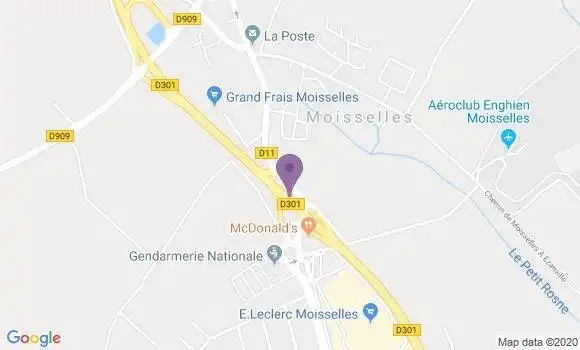 Localisation BNP Paribas Agence de Moisselles