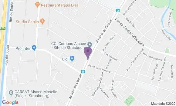 Localisation LCL Agence de Strasbourg Europe
