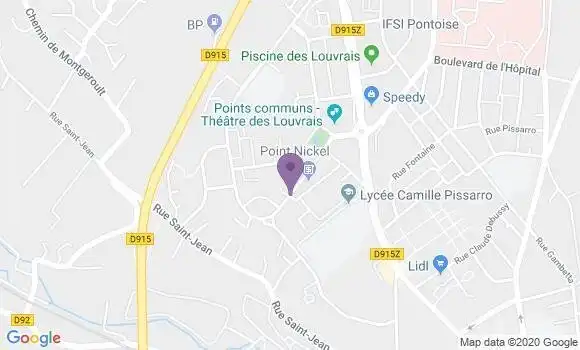 Localisation BNP Paribas Agence de Pontoise les Louvrais