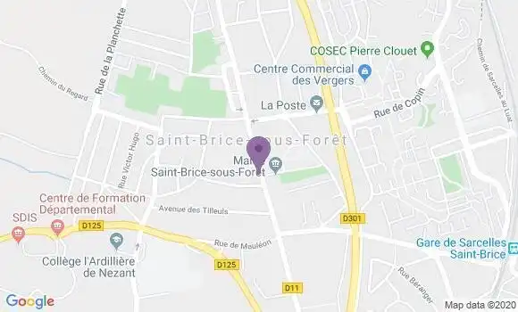 Localisation BNP Paribas Agence de Saint Brice sous Forêt