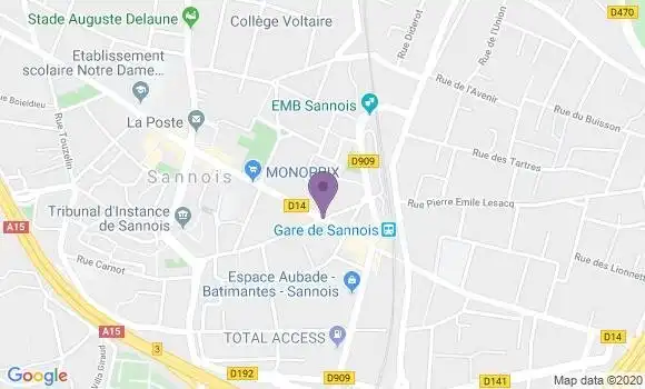 Localisation BNP Paribas Agence de Sannois