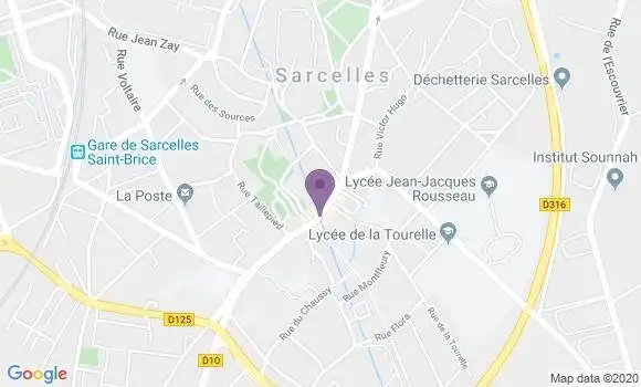 Localisation BNP Paribas Agence de Sarcelles