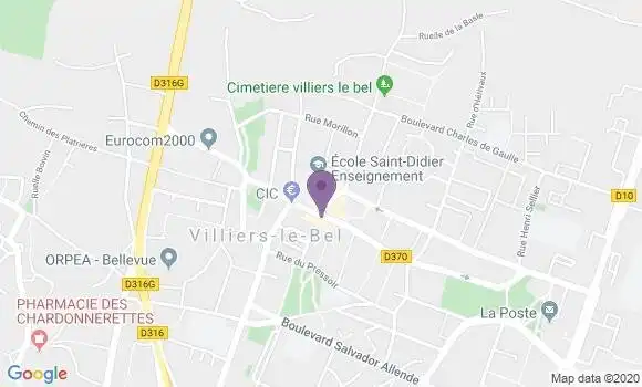 Localisation BNP Paribas Agence de Villiers le Bel