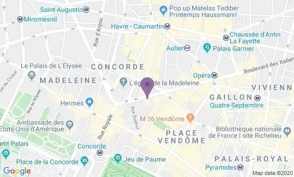 Localisation BNP Paribas Agence de Paris Boulevard de la Madeleine