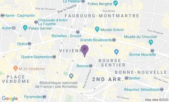 Localisation BNP Paribas Agence de Paris Bourse