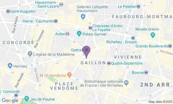 Localisation BNP Paribas Agence de Paris Opéra Garnier