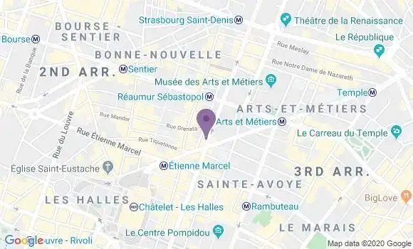 Localisation BNP Paribas Agence de Paris Sébastopol