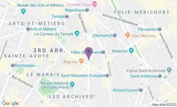 Localisation BNP Paribas Agence de Paris Turenne