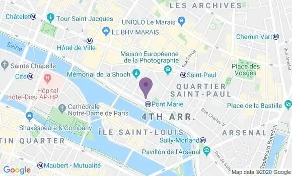 Localisation BNP Paribas Agence de Paris Cité des Arts
