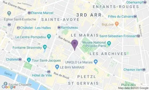 Localisation BNP Paribas Agence de Paris Rambuteau