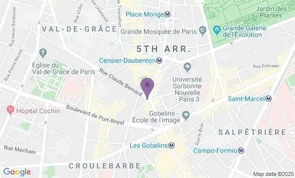 Localisation BNP Paribas Agence de Paris Monge