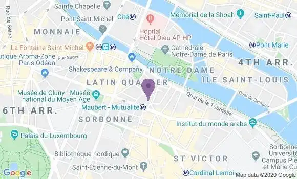 Localisation BNP Paribas Agence de Paris Place Maubert
