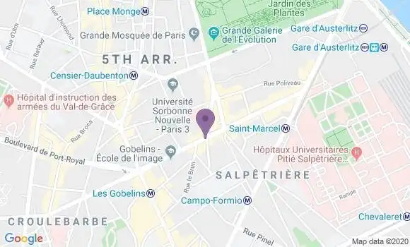 Localisation BNP Paribas Agence de Paris Saint Marcel