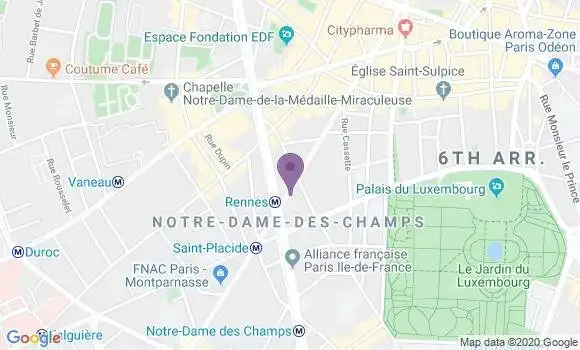 Localisation BNP Paribas Agence de Paris Assas