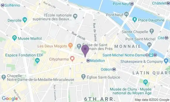 Localisation BNP Paribas Agence de Paris Boulevard Saint Germain