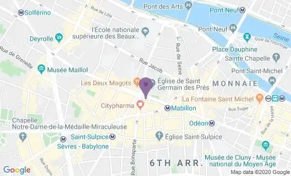 Localisation BNP Paribas Agence de Paris Saint Germain des Près