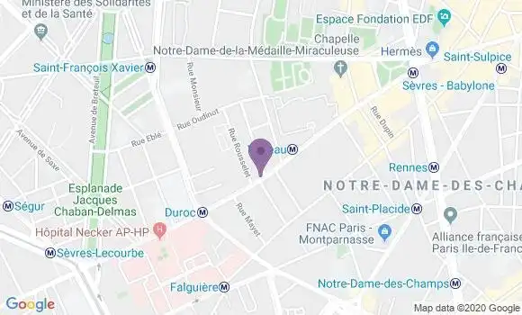 Localisation BNP Paribas Agence de Paris Duroc