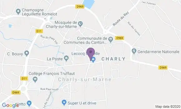 Localisation Société Générale Agence de Charly sur Marne