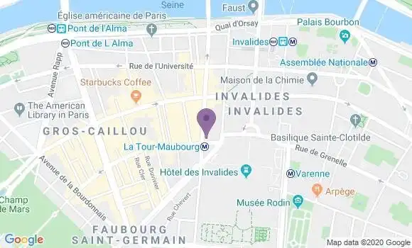 Localisation BNP Paribas Agence de Paris Latour Maubourg