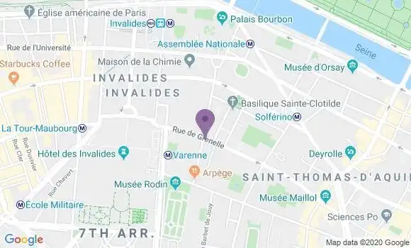Localisation BNP Paribas Agence de Paris Rue de Bourgogne