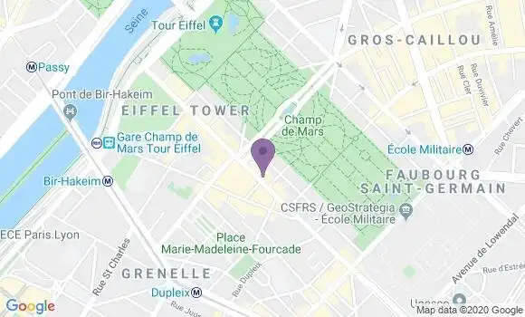 Localisation BNP Paribas Agence de Paris Suffren Champ de Mars