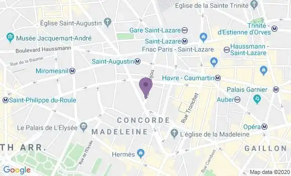 Localisation BNP Paribas Agence de Paris Anjou
