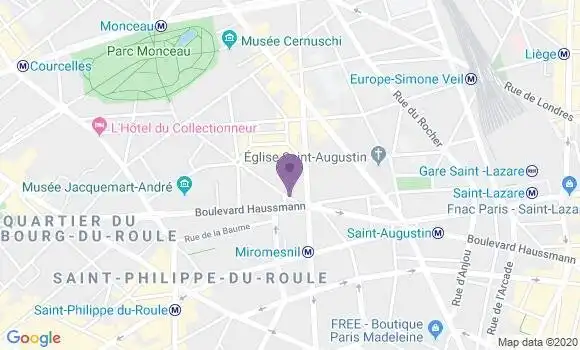 Localisation BNP Paribas Agence de Paris Avenue de Messine