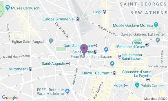 Localisation BNP Paribas Agence de Paris Gare Saint Lazare