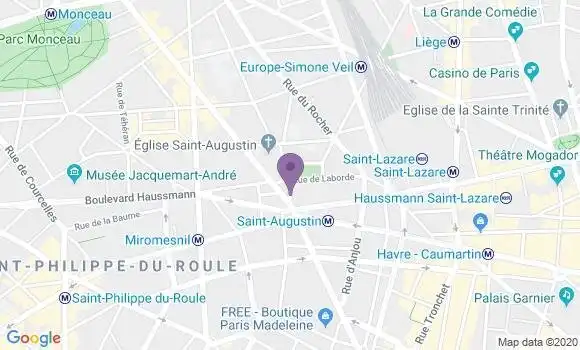 Localisation BNP Paribas Agence de Paris Haussmann Malesherbes