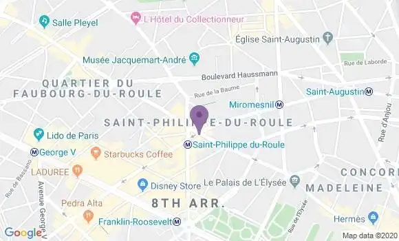 Localisation BNP Paribas Agence de Paris Saint Philippe du Roule