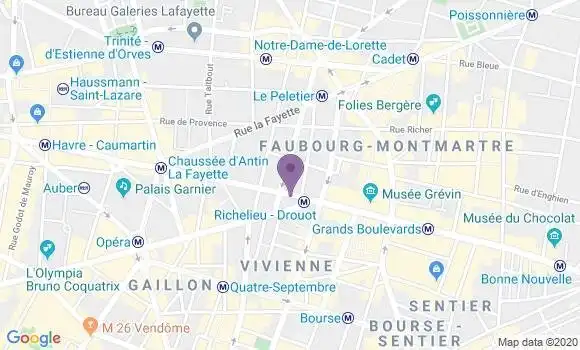Localisation BNP Paribas Agence de Paris Haussmann Exclusive